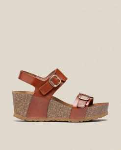 Fashion Wedge Sandal BARI-301 Brown Wedge Sandals