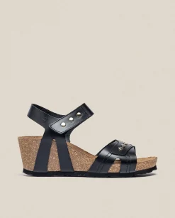 Flash Sale Wedge Sandal CADIZ-303 Black Wedge Sandals