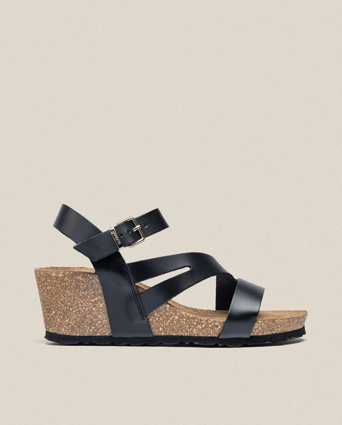 Best Sale Wedge Sandal CADIZ-302 Black Wedge Sandals