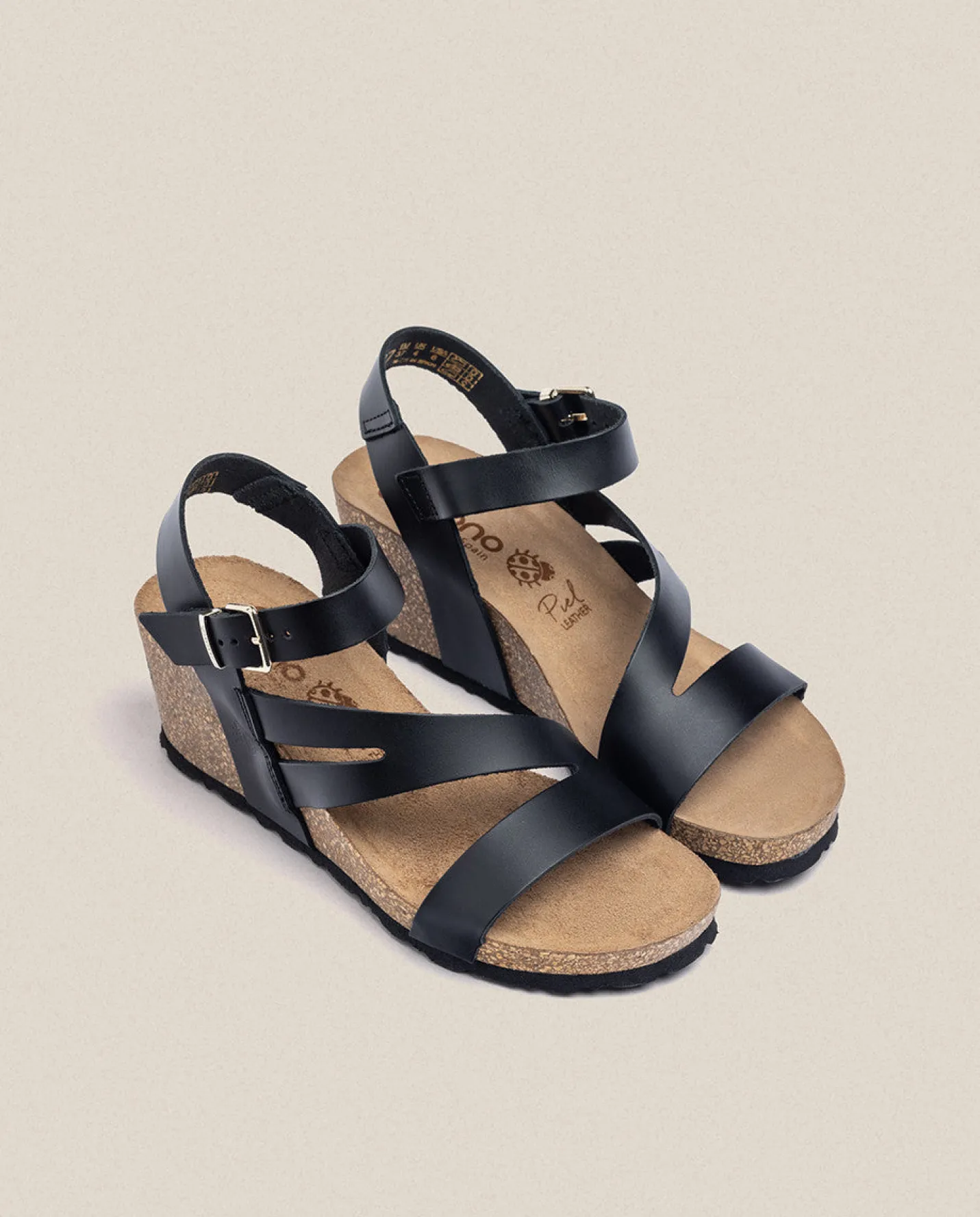 Best Sale Wedge Sandal CADIZ-302 Black Wedge Sandals