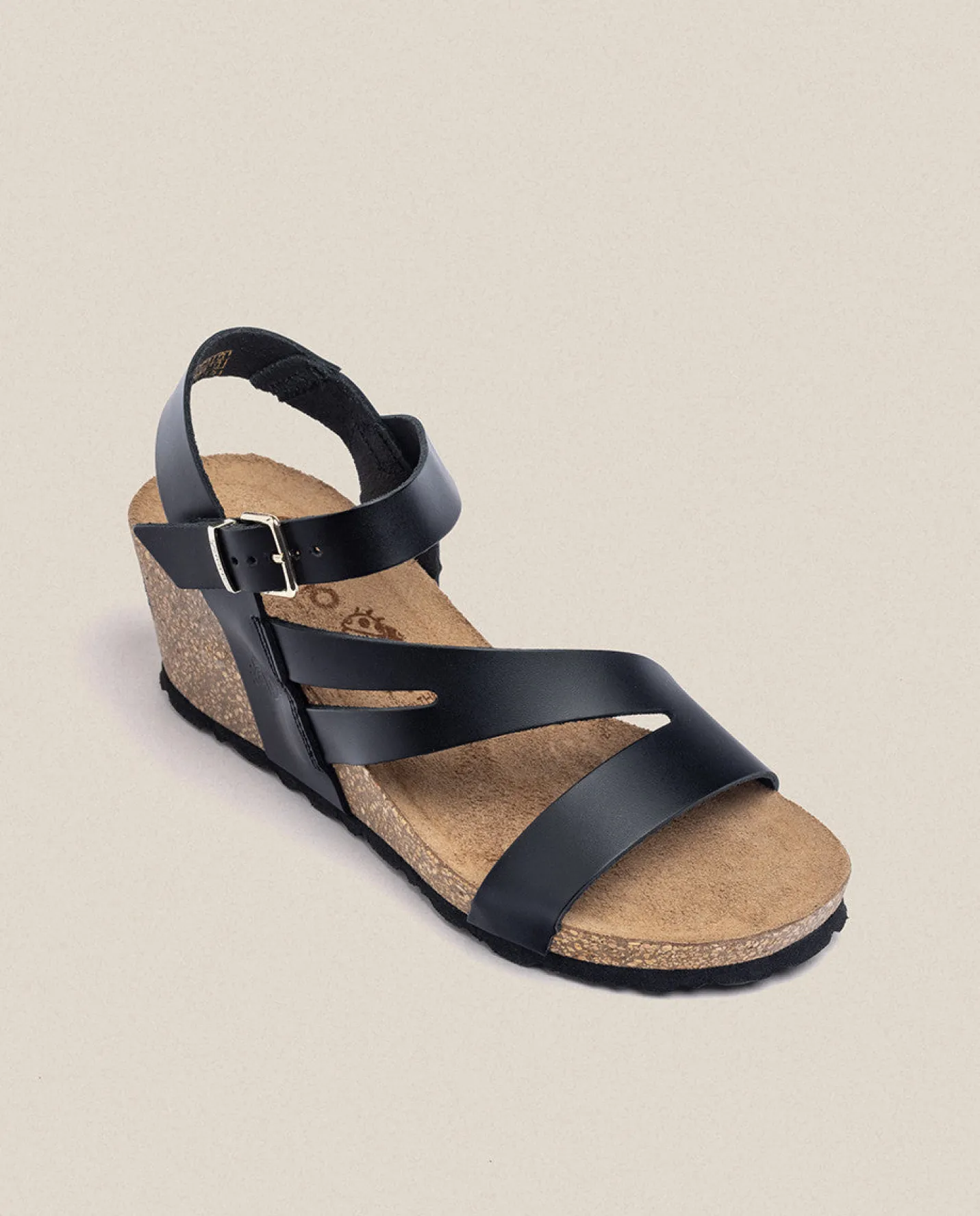 Best Sale Wedge Sandal CADIZ-302 Black Wedge Sandals