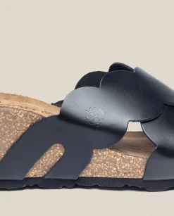 New Wedge Sandal CADIZ-300 Black Wedge Sandals