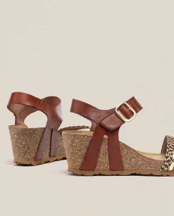 Fashion Wedge Sandal CADIZ-306 Brown Wedge Sandals