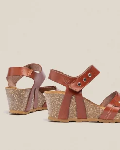 Clearance Wedge Sandal CADIZ-303 Brown Wedge Sandals