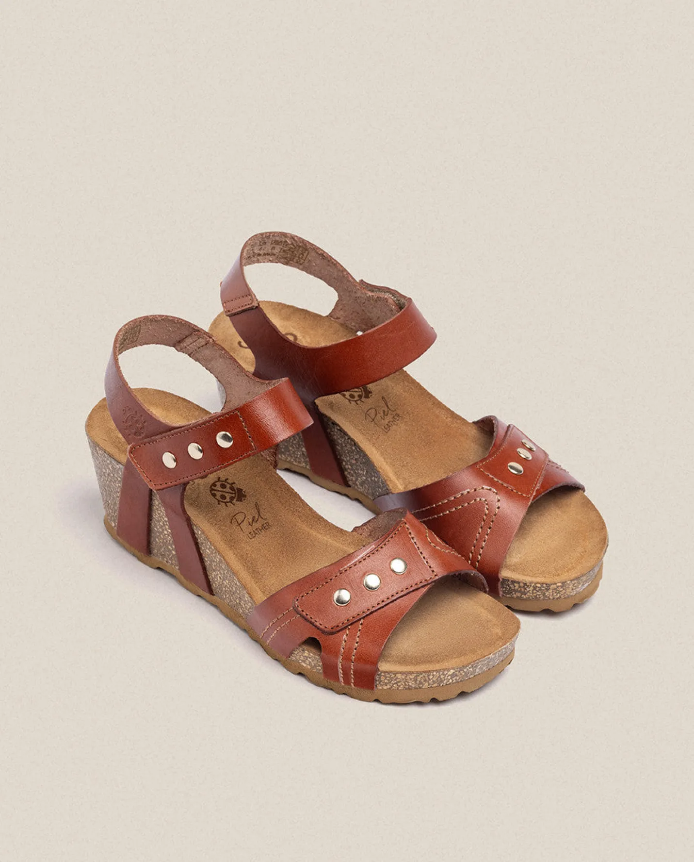 Clearance Wedge Sandal CADIZ-303 Brown Wedge Sandals