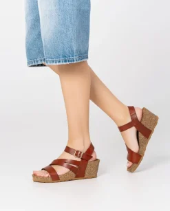 Cheap Wedge Sandal CADIZ-302 Brown Wedge Sandals