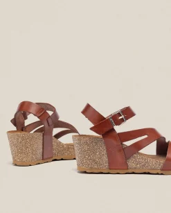 Cheap Wedge Sandal CADIZ-302 Brown Wedge Sandals