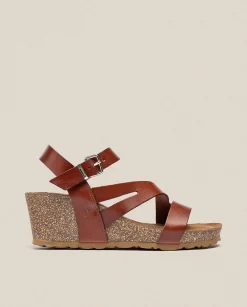 Cheap Wedge Sandal CADIZ-302 Brown Wedge Sandals