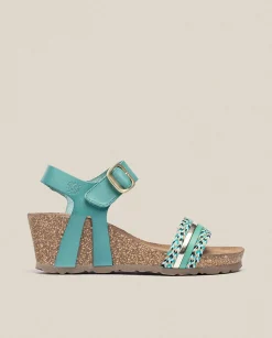 Fashion Wedge Sandal CADIZ-306 Green Wedge Sandals