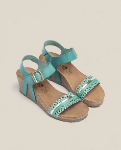Fashion Wedge Sandal CADIZ-306 Green Wedge Sandals