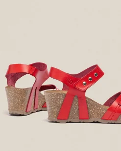 Cheap Wedge Sandal CADIZ-303 Red Wedge Sandals