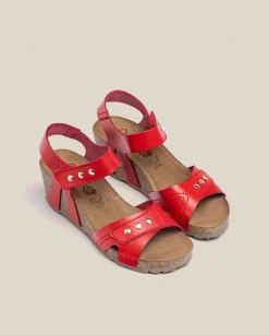 Cheap Wedge Sandal CADIZ-303 Red Wedge Sandals