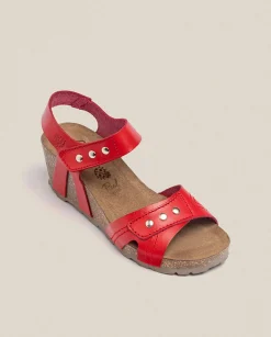 Cheap Wedge Sandal CADIZ-303 Red Wedge Sandals