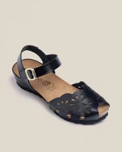 Store Wedge Sandal MONACO-047 Black Wedge Sandals