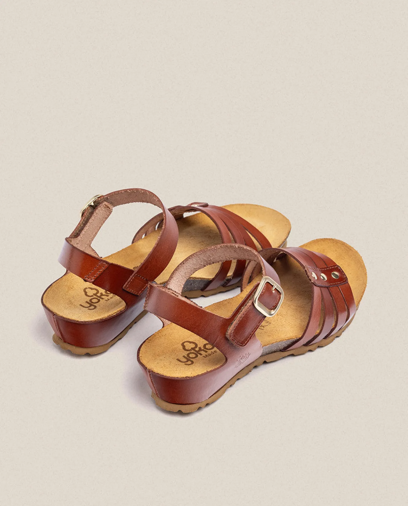 Cheap Wedge Sandal MONACO-051 Brown Wedge Sandals