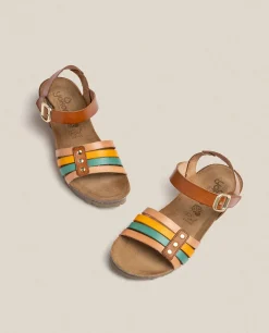 Outlet Wedge Sandal MONACO-051 Brown Wedge Sandals
