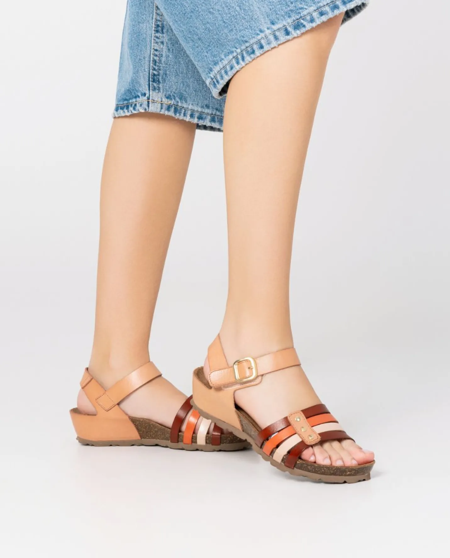 Cheap Wedge Sandal MONACO-051 Brown Wedge Sandals