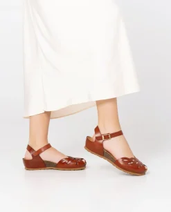Clearance Wedged Sandal MONACO-003 Brown Wedge Sandals