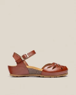 Clearance Wedged Sandal MONACO-003 Brown Wedge Sandals
